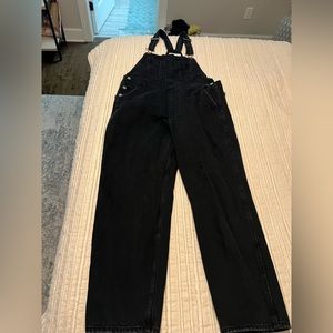 Abercrombie and Fitch black denim overalls